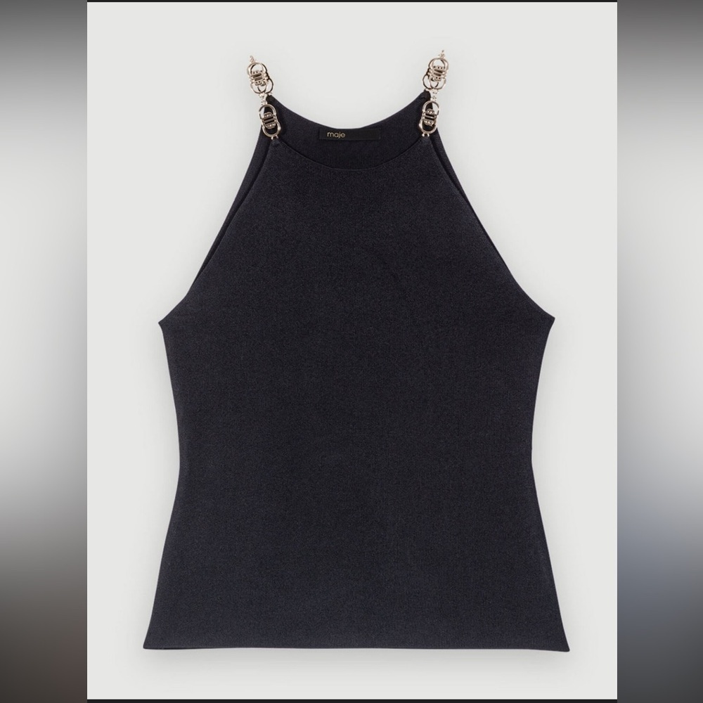Elegant Black Halter Top